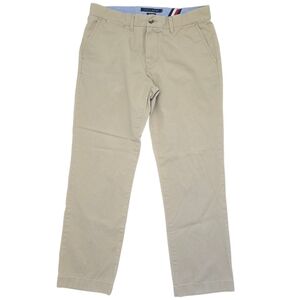 Tommy Hilfiger Custom Fit Khaki Chino Pants | Men's Size 33x30 | Flat Front